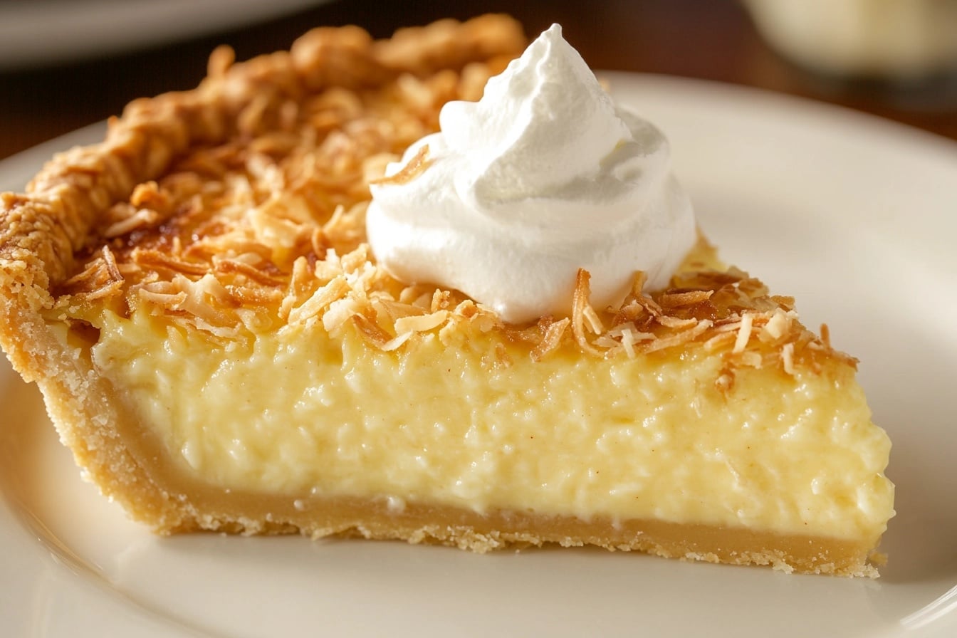Slice of Coconut Custard Pie