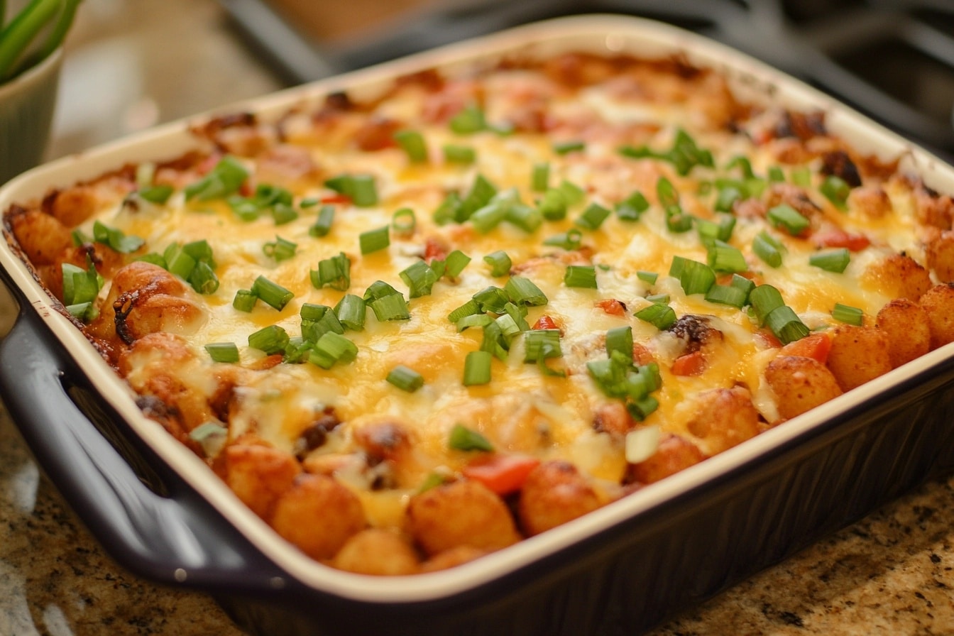 Taco tater tot casserole dish