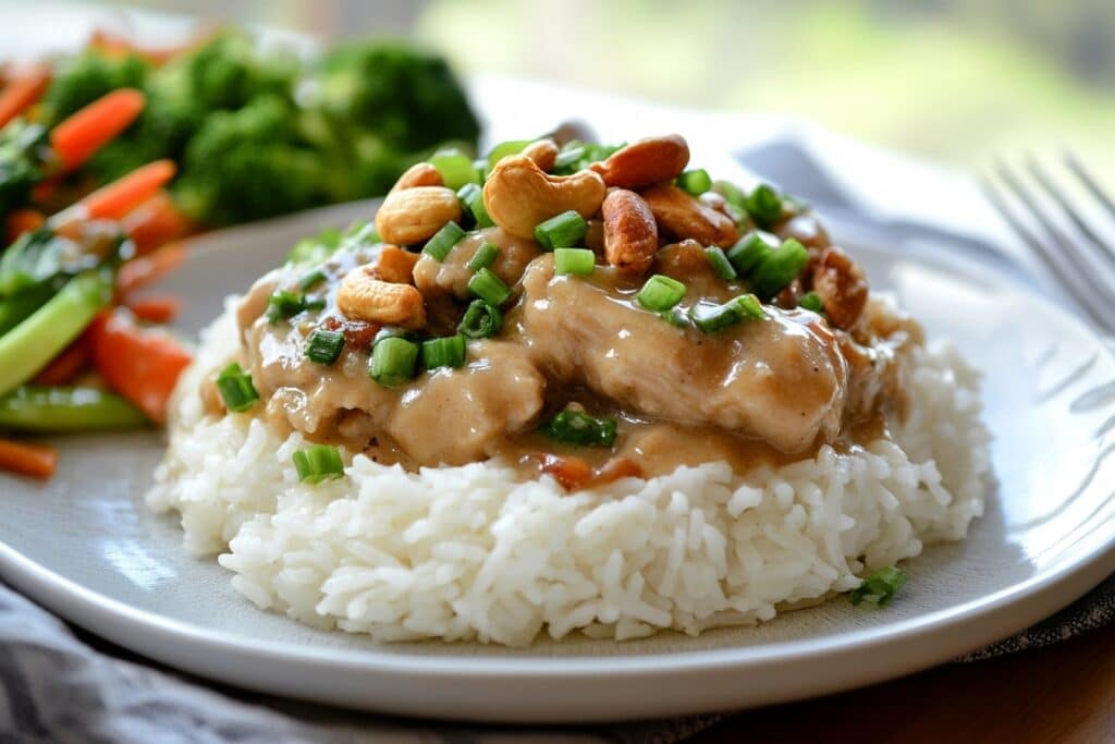 Crock Pot Cashew Chicken with Rice