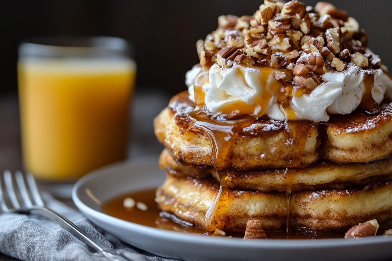 Cinnamon Roll French Toast with Toppings