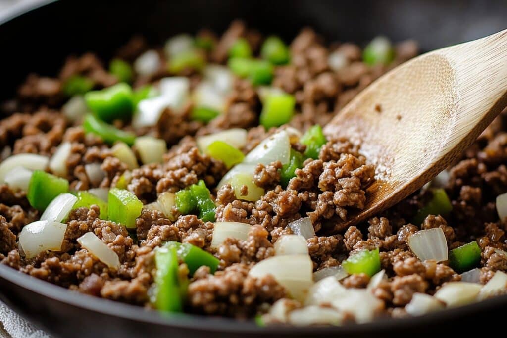 Cooking Philly Cheese Steak Sloppy Joes